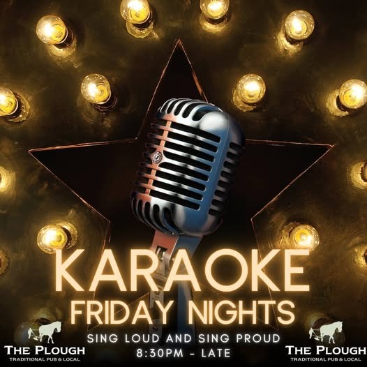 Karaoke poster — Friday nights at The Plough